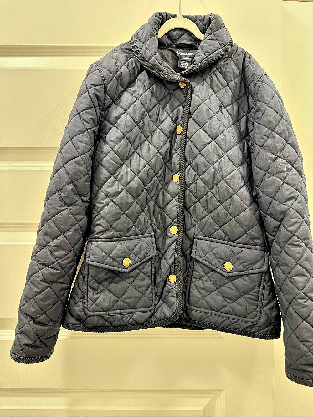 Ralph Lauren Quilted Jacket in Gray Girls Large NWT